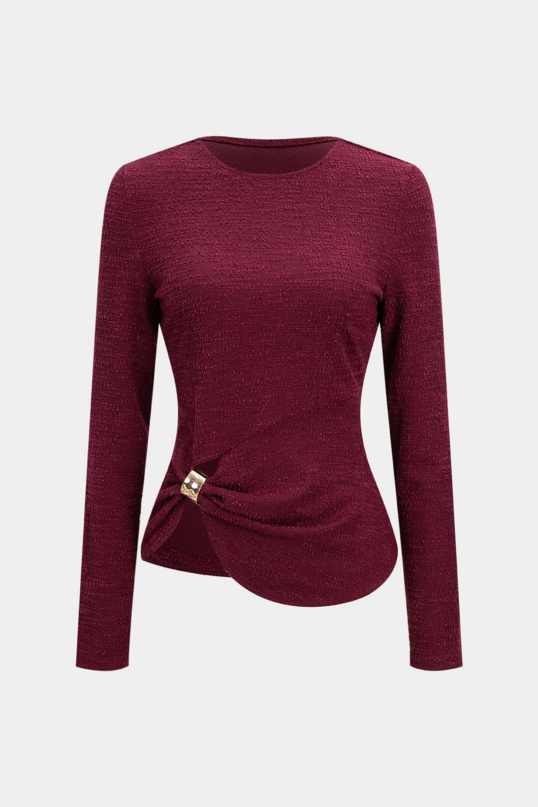 Bluzka z długim rękawem z ozdobnym marszczeniem