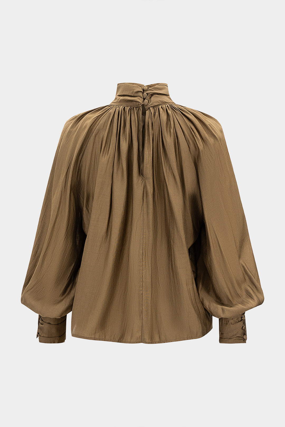 Bluzka z marszczeniem i wysokim kołnierzem