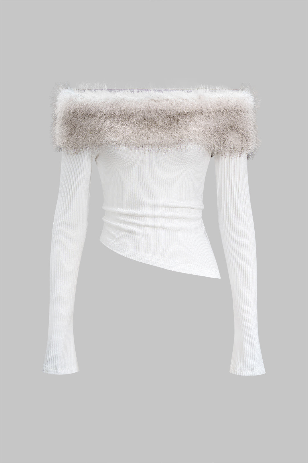 Bluzka z odkrytymi ramionami z ozdobnym wykończeniem dekoltu