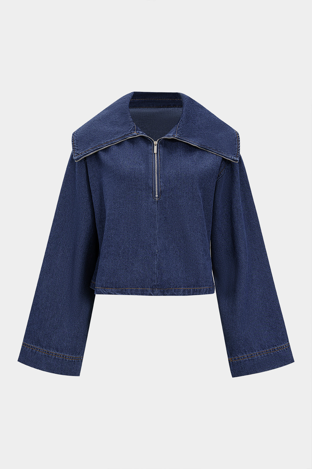 Bluzka z szerokim kołnierzem i zamkiem z przodu