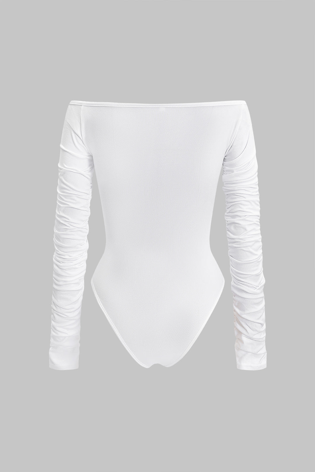 Body z długim rękawem i marszczeniami