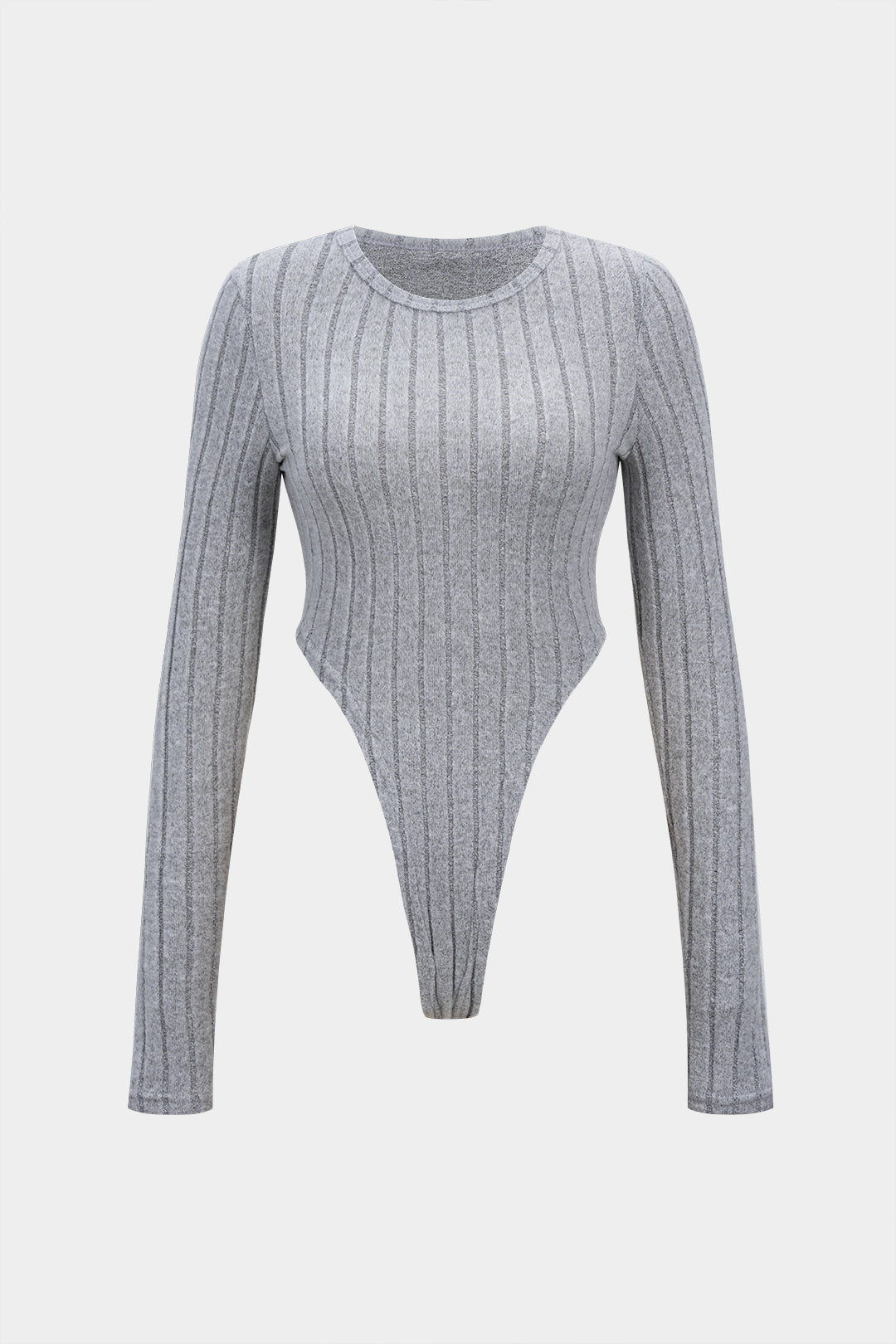Body z długim rękawem i prążkowaną fakturą