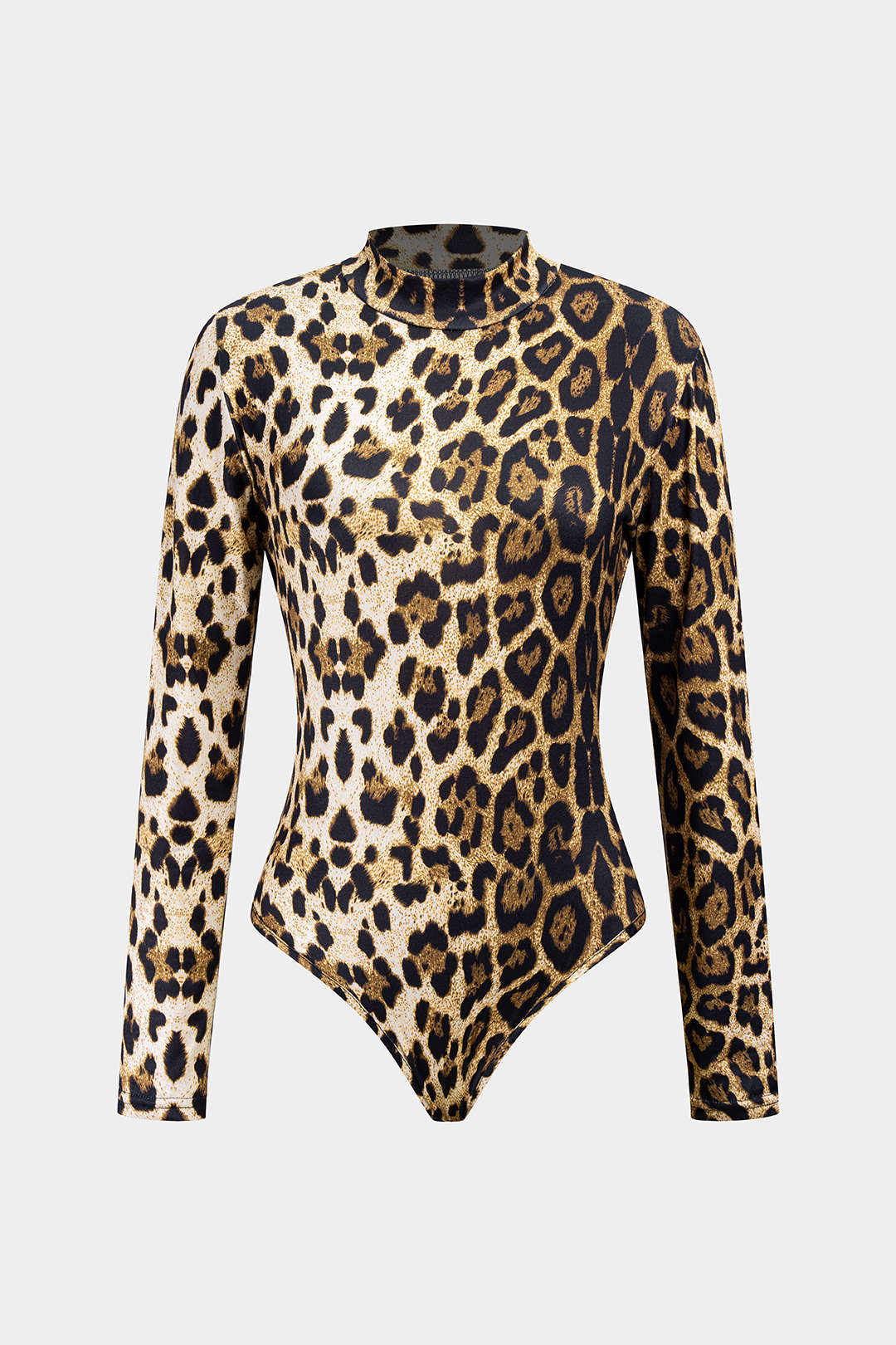 Body z długim rękawem i stójką w zwierzęcy wzór