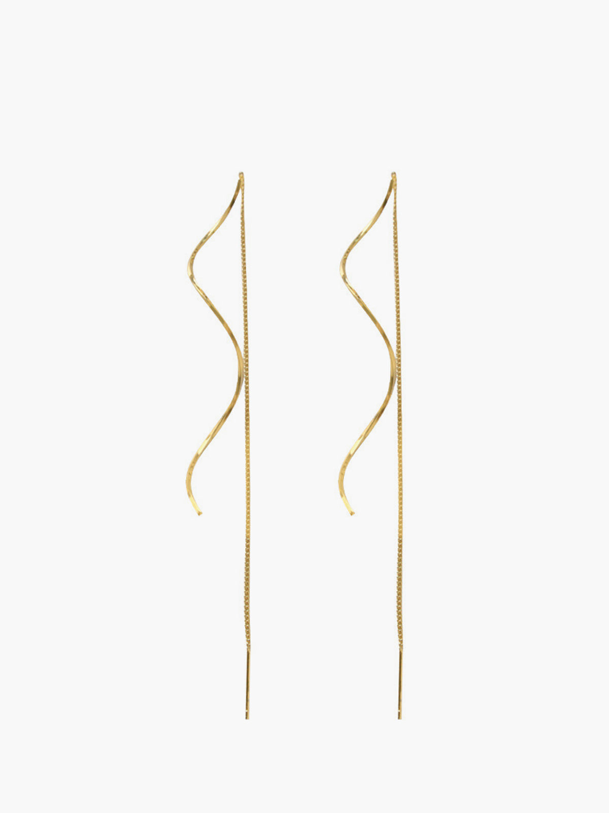 Długie kolczyki wiszące z falistym detalem