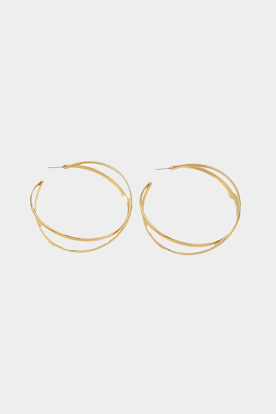 Kolczyki duże podwójne koła z gładką powierzchnią