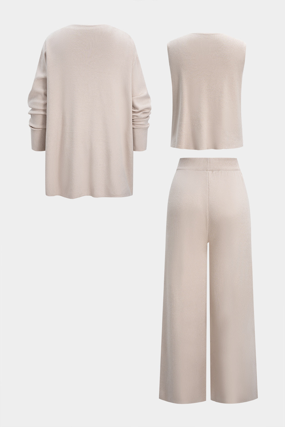 Komplet z marynarką z dekoltem V i spodniami z kieszeniami