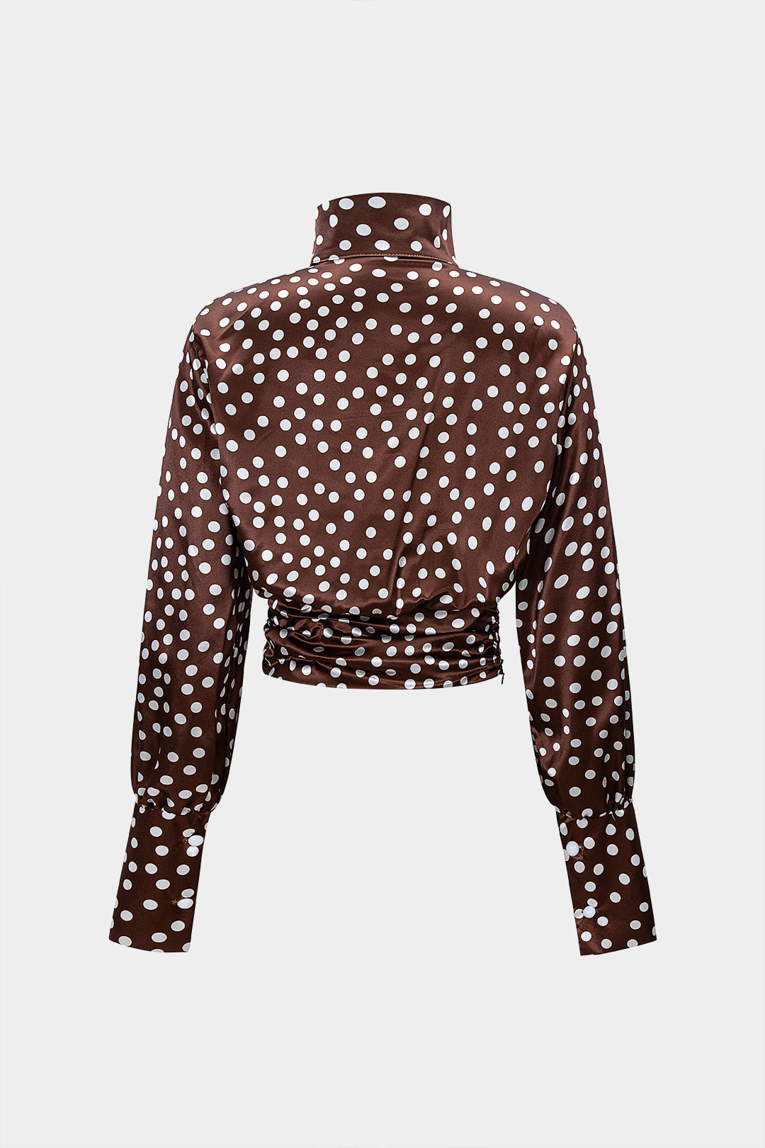 Koszula damska z wiązanym kołnierzem i bufkami