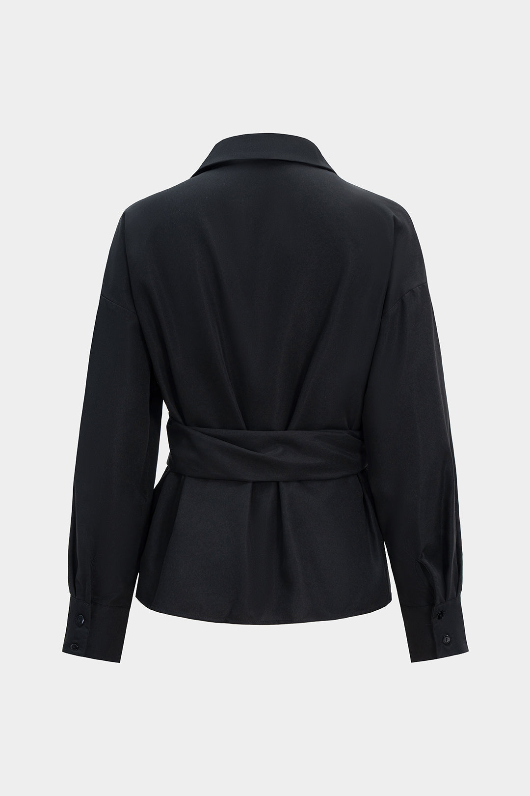 Koszula z asymetrycznym drapowaniem i mankietami