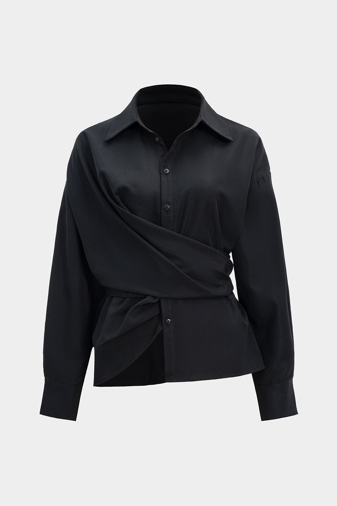 Koszula z asymetrycznym drapowaniem i mankietami