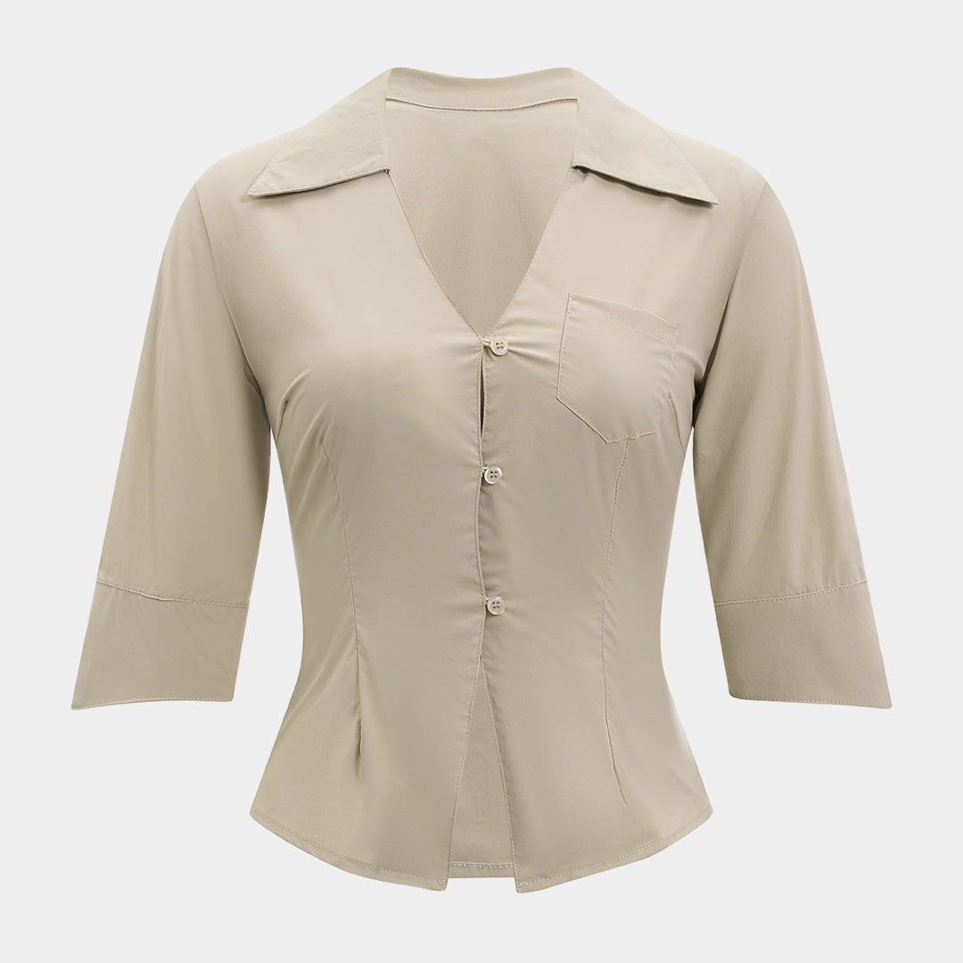 Elegancka koszula z retro kołnierzem