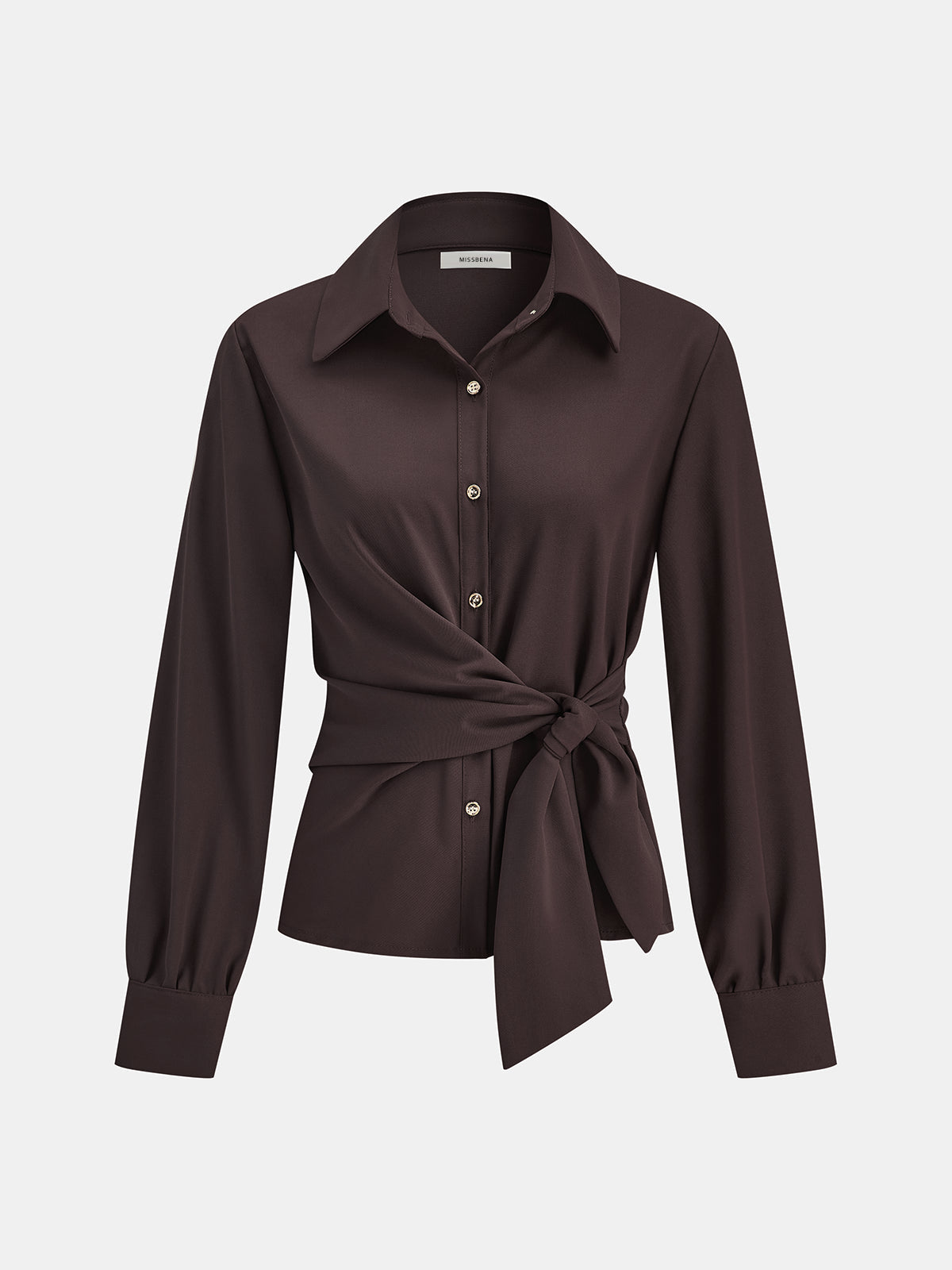 Koszula z asymetrycznym wiązaniem w talii