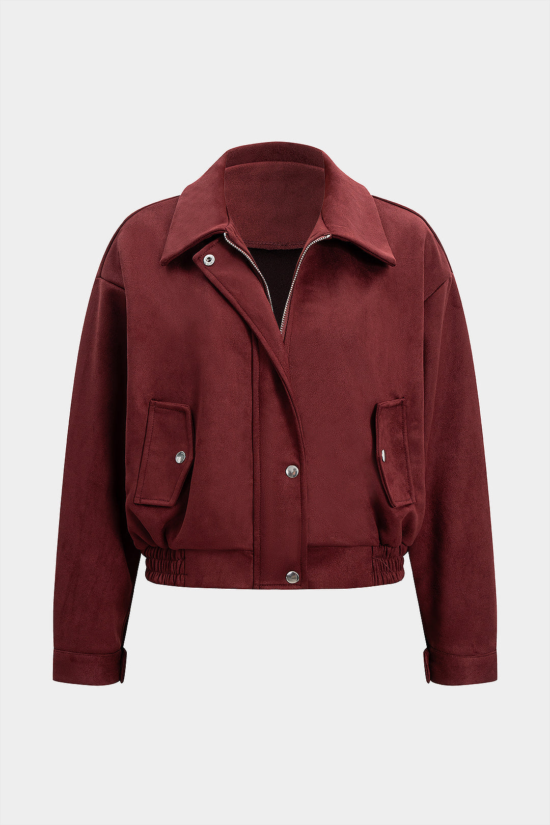 Kurtka damska o luźnym fasonie z kieszeniami i zatrzaskami