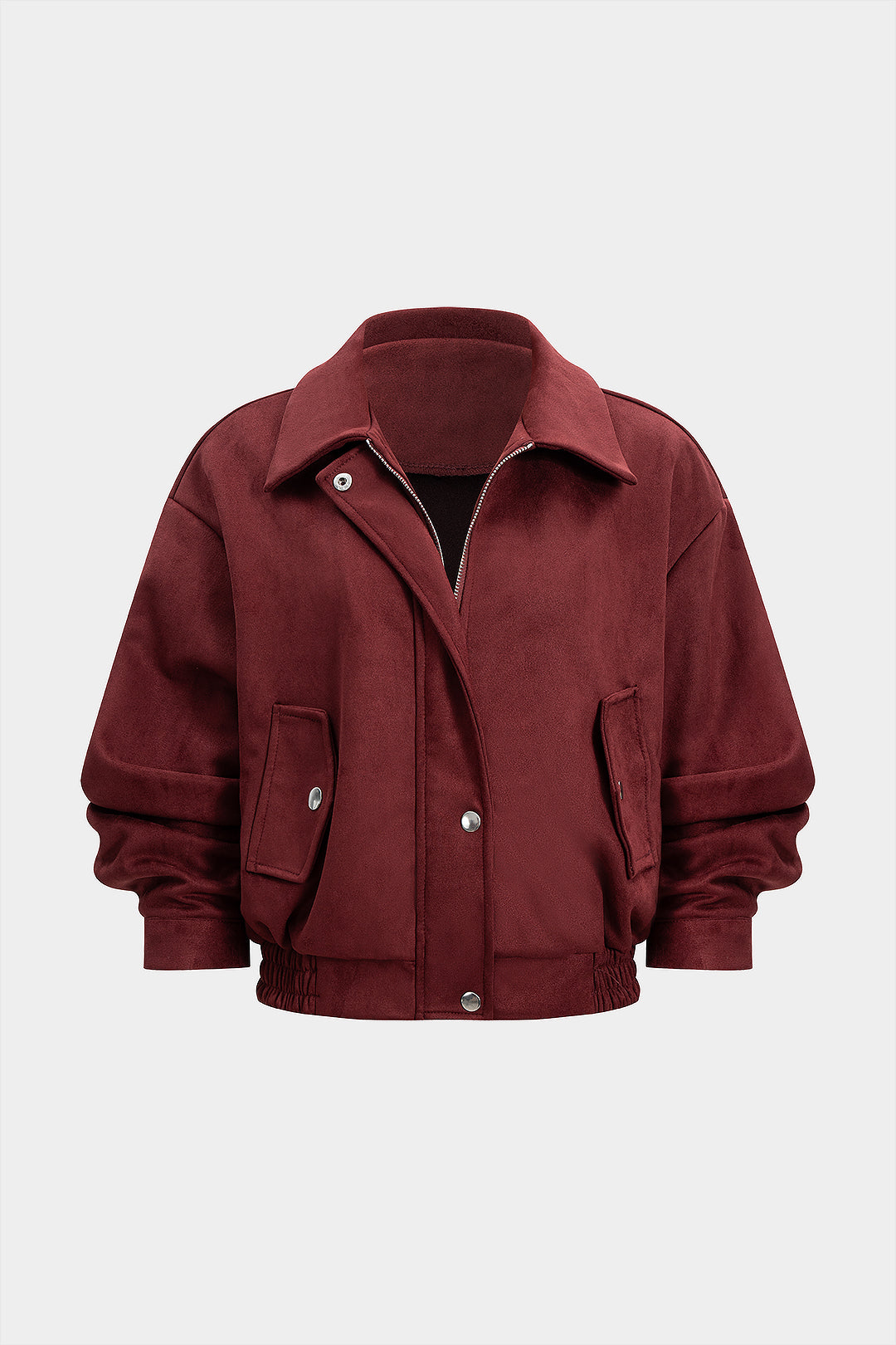 Kurtka damska o luźnym fasonie z kieszeniami i zatrzaskami