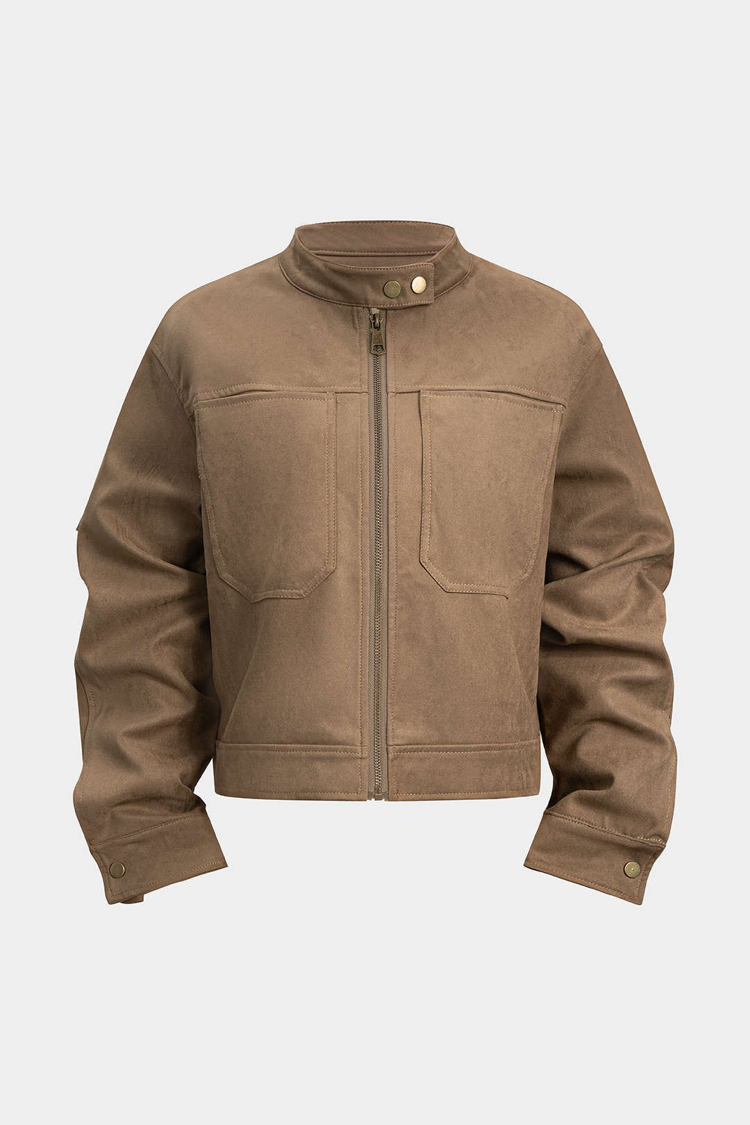 Kurtka damska z wysokim kołnierzem i kieszeniami na piersi