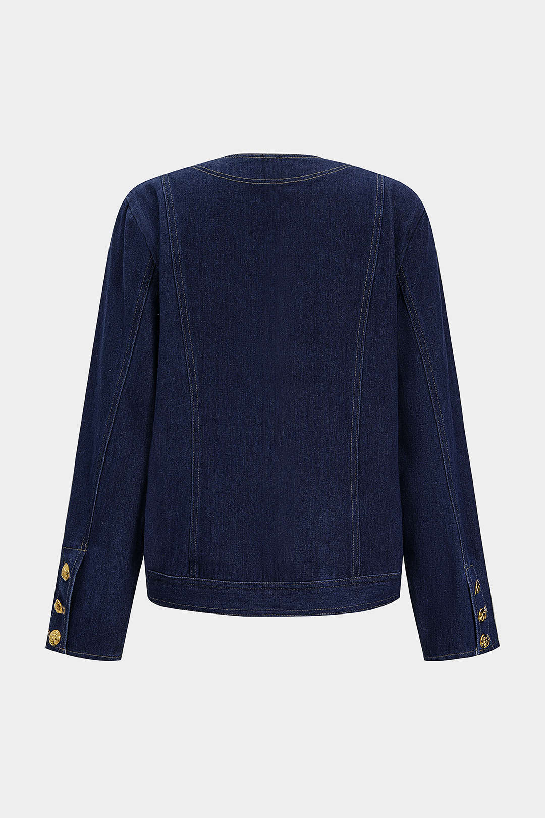 Kurtka jeansowa z ozdobnymi guzikami i czterema kieszeniami