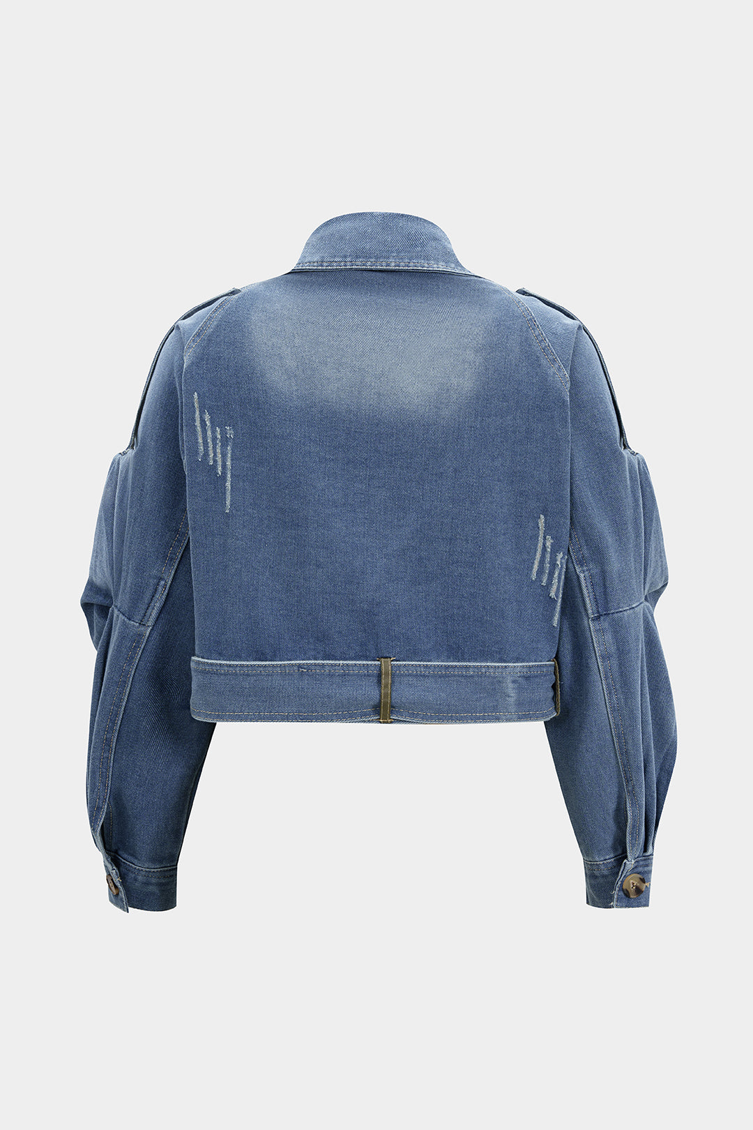 Kurtka z paskiem w talii i pagonami