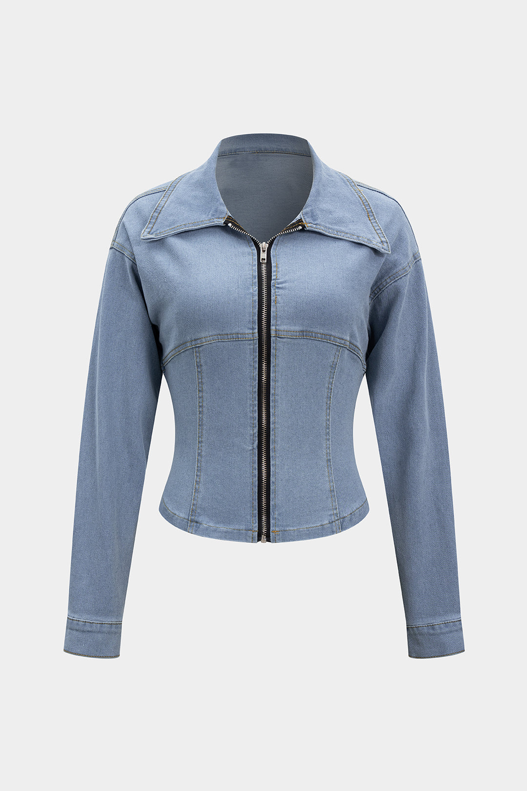 Dopasowana kurtka z zamkiem i kołnierzem