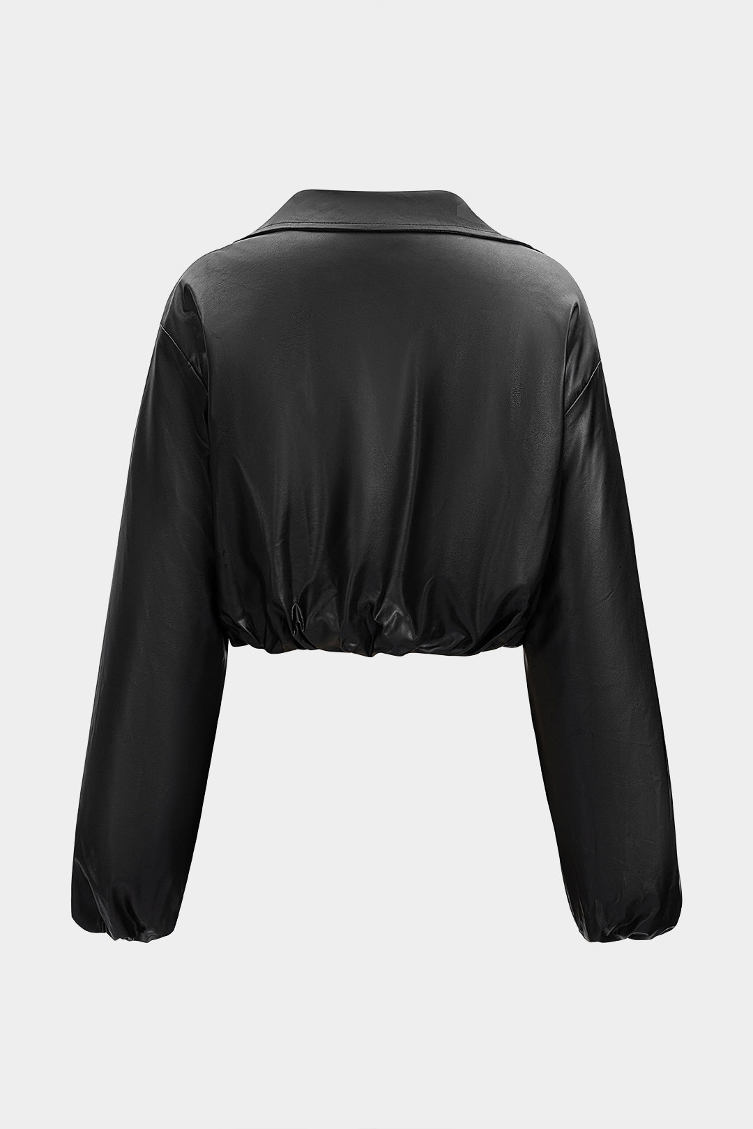 Krótka kurtka zapinana na zamek z kołnierzem