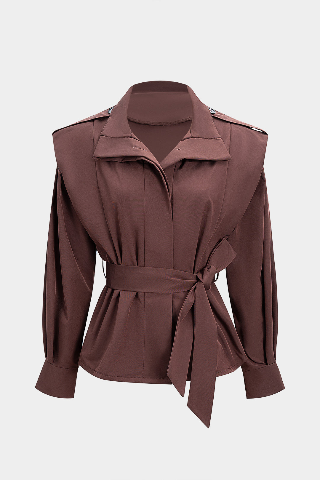 Kurtka wiązana z bufiastymi rękawami