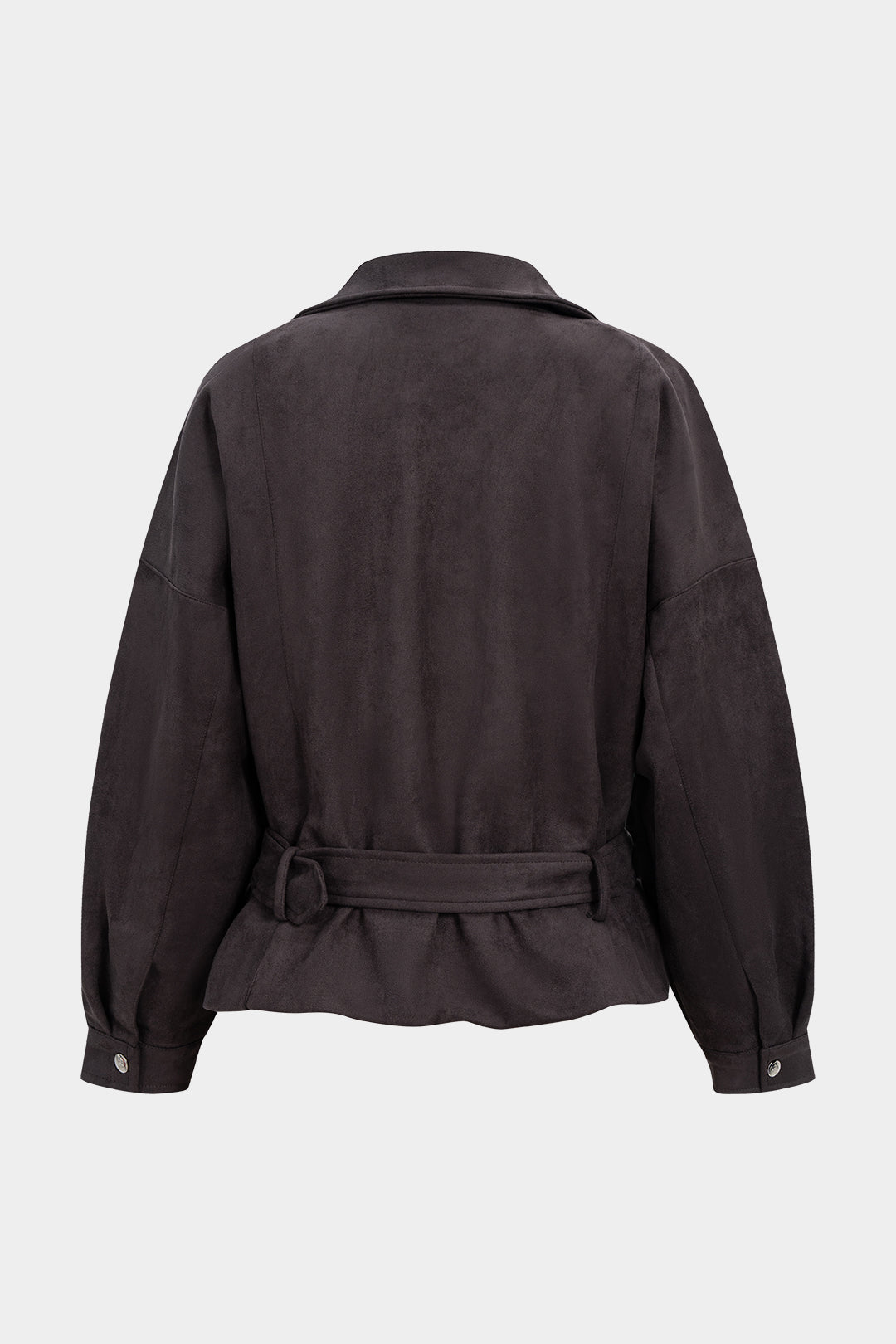 Kurtka oversize z asymetrycznym zamkiem i paskiem