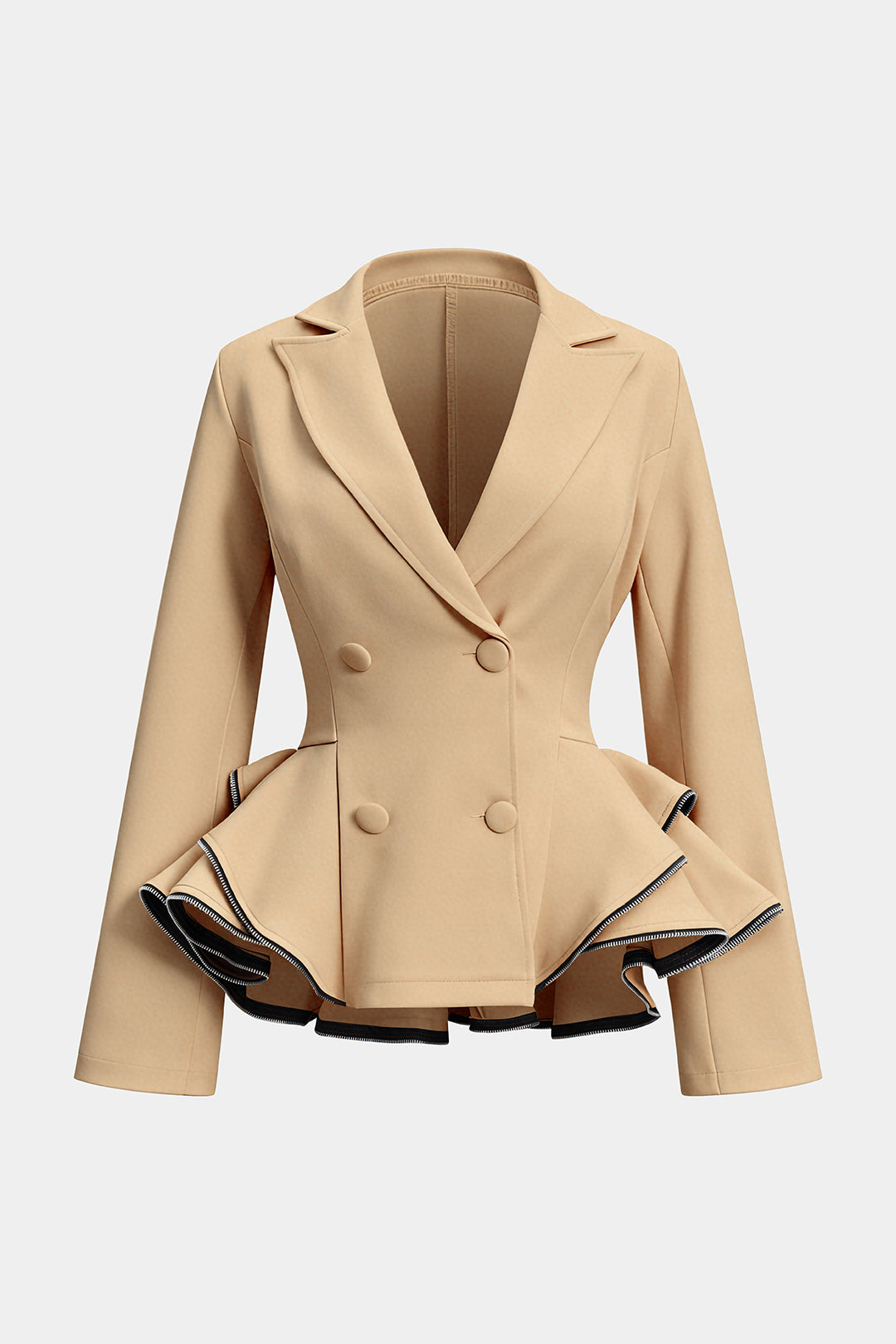 Marynarka z baskinką i dwurzędowym zapięciem