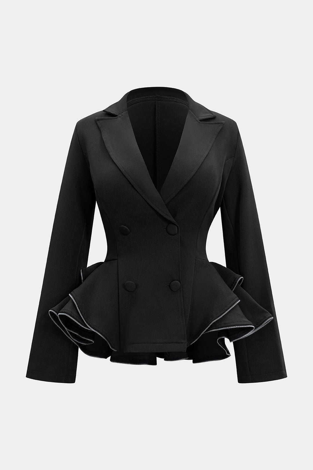 Marynarka z baskinką i dwurzędowym zapięciem