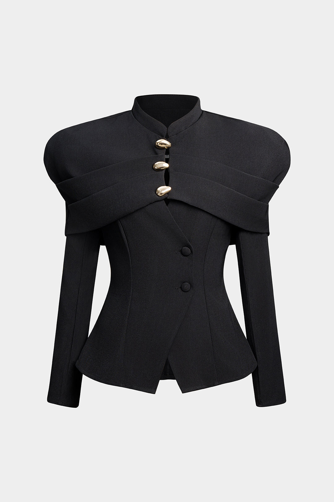 Marynarka dopasowana z asymetrycznymi ozdobnymi guzikami