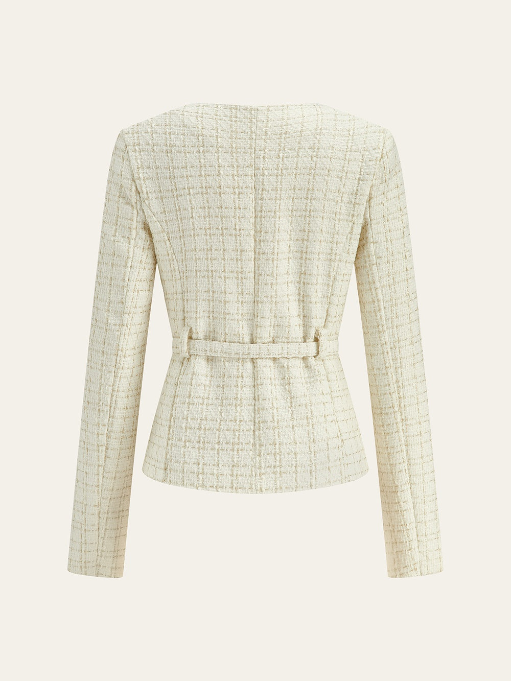 Marynarka dopasowana z paskiem i kieszeniami