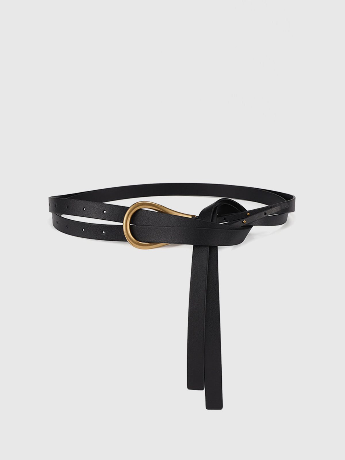 Pasek z podwójnym zapięciem i metalową klamrą koło