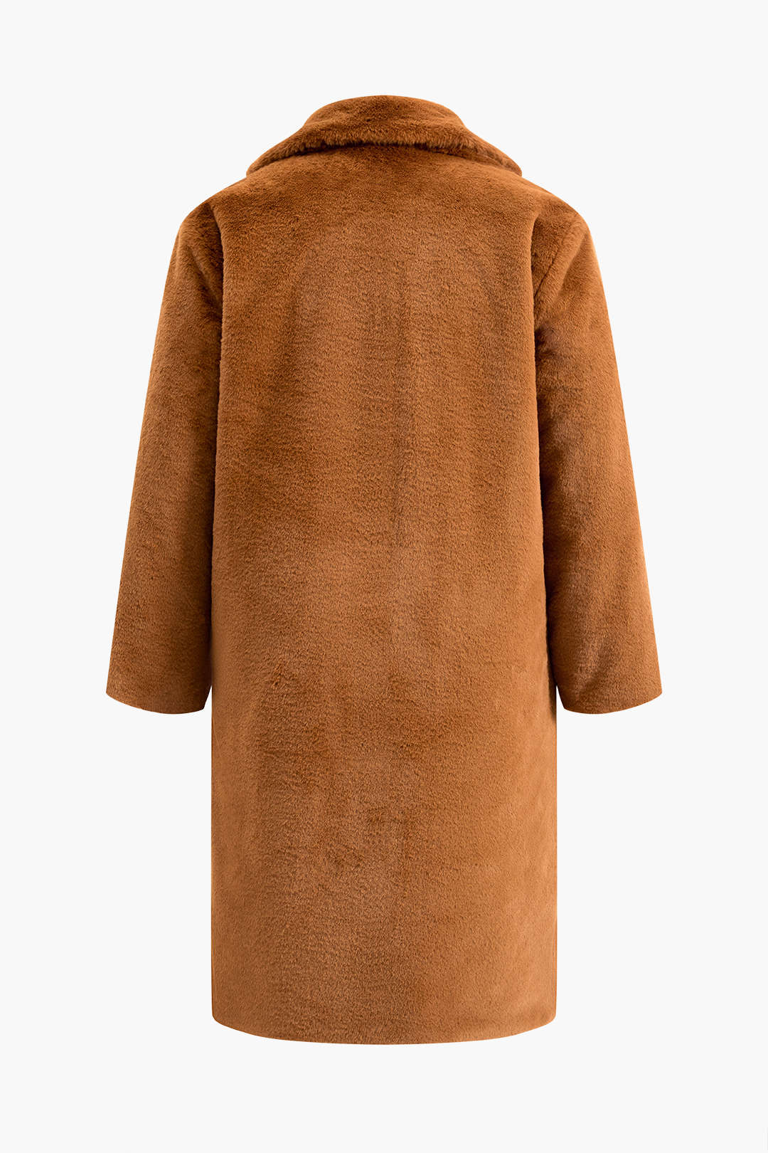 Płaszcz damski za kolano z kołnierzem