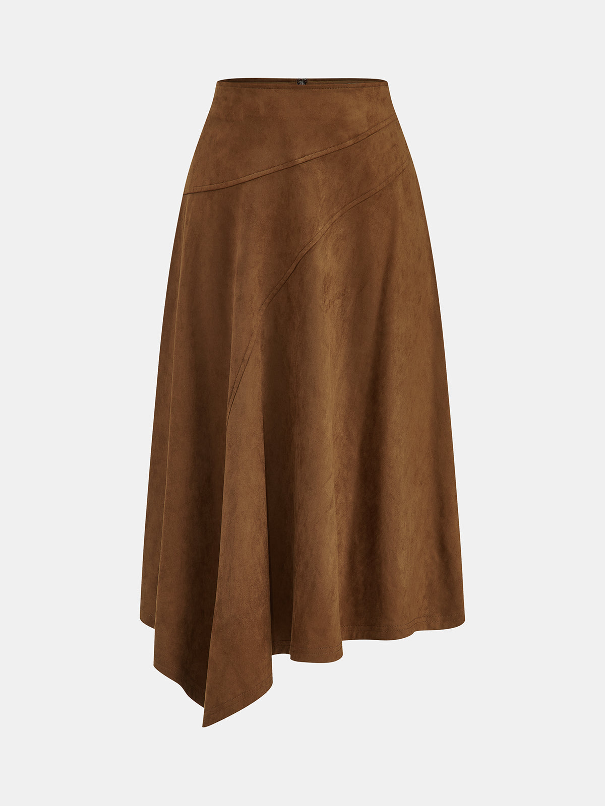 Spódnica midi asymetryczna z zakładkami