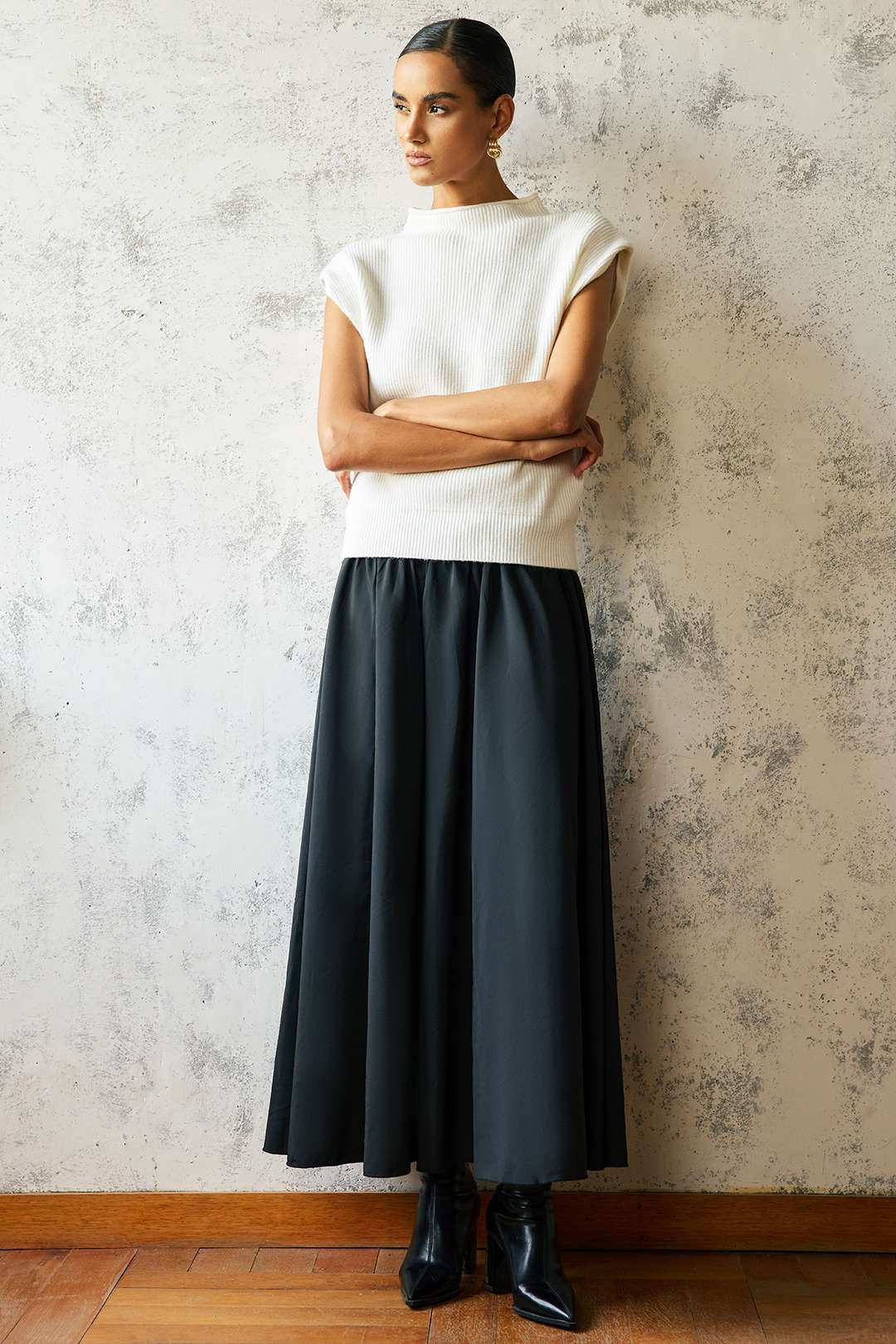 Spódnica maxi rozkloszowana gładka