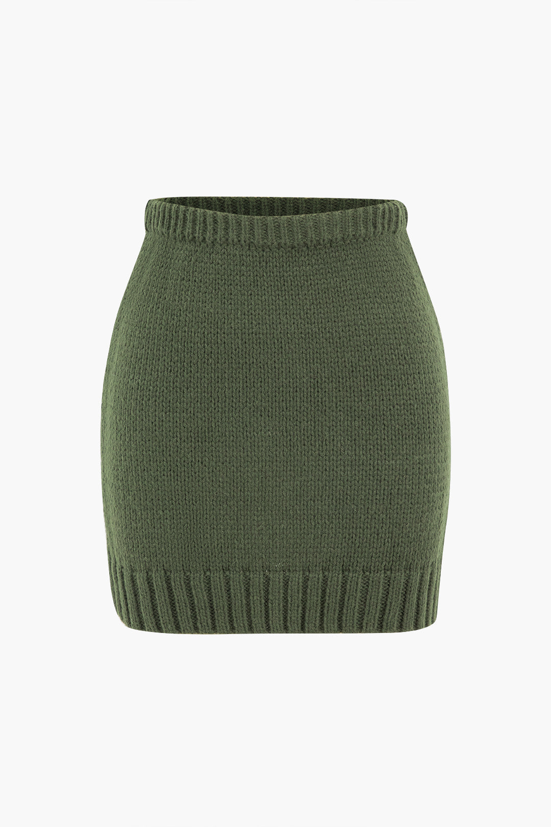 Spódnica ołówkowa z wysokim stanem i prążkowaniem