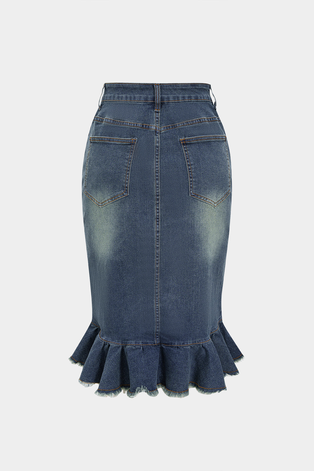 Spódnica ołówkowa do kolan z falbaną