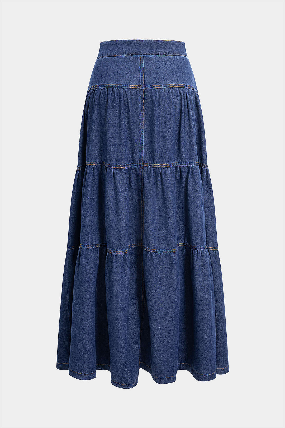 Midi spódnica z wysokim stanem i falbanami