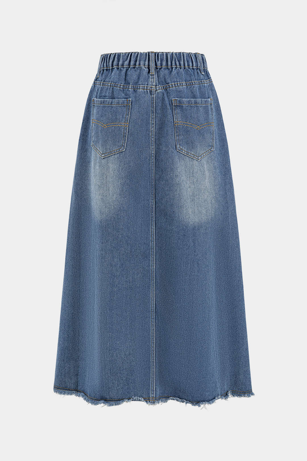 Spódnica midi z elastycznym pasem i kieszeniami