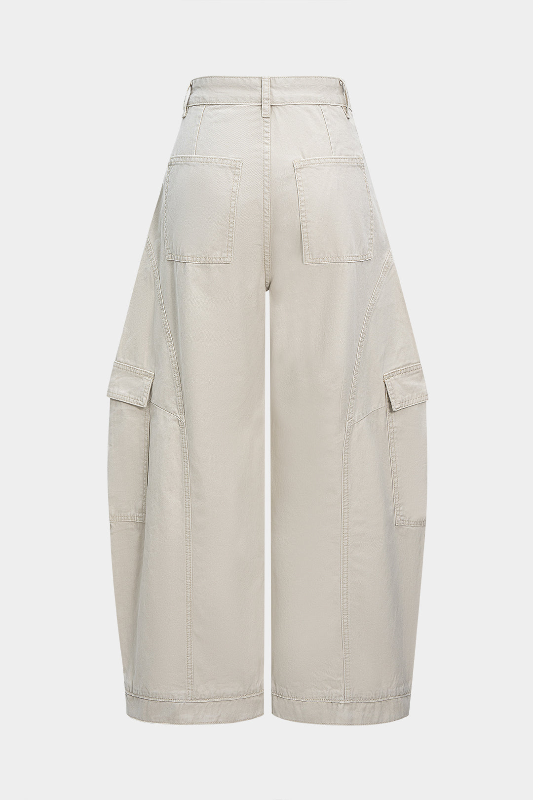Spodnie damskie z szerokimi nogawkami i kieszeniami cargo