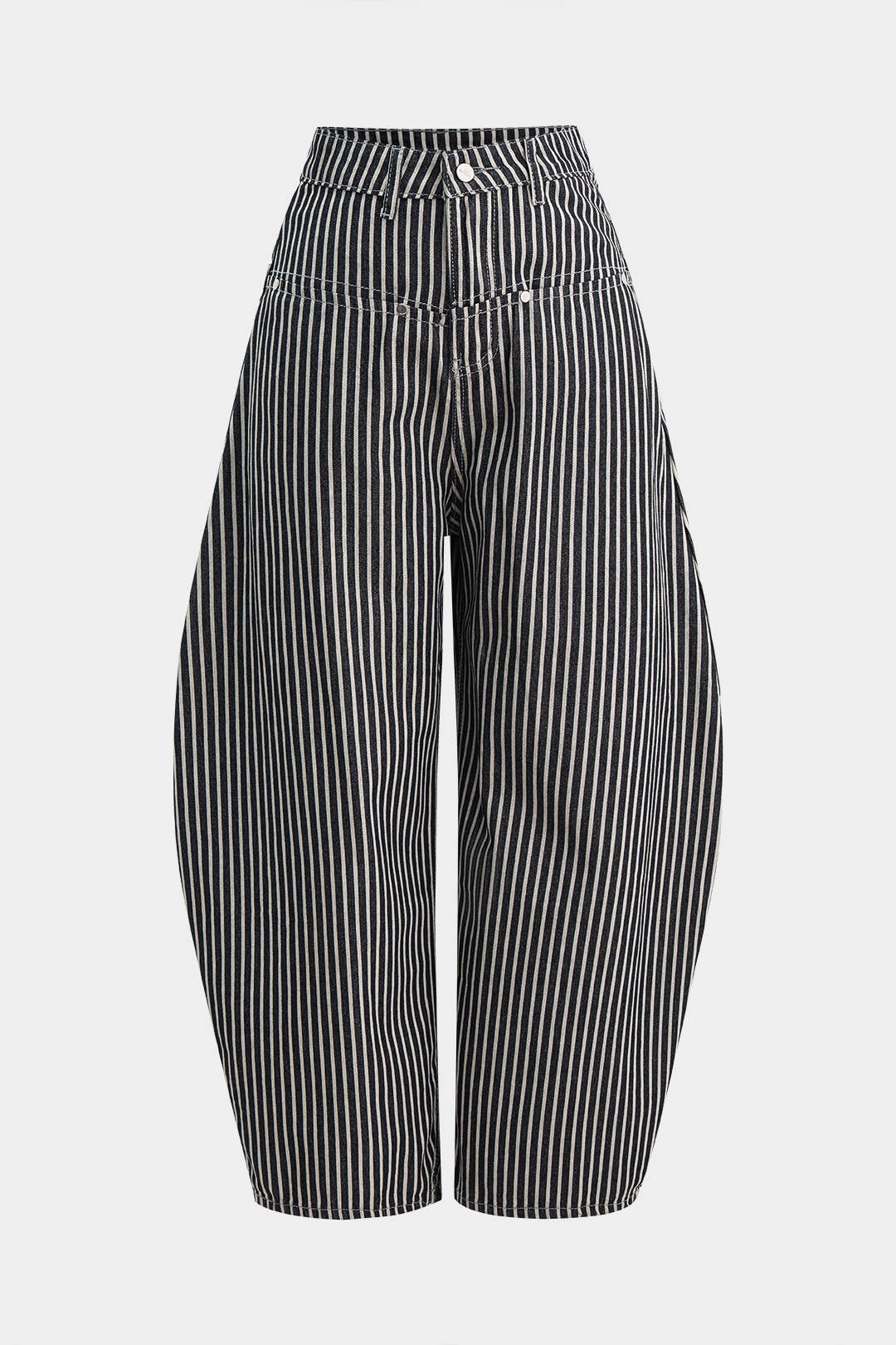 Spodnie damskie z wysokim stanem w paski