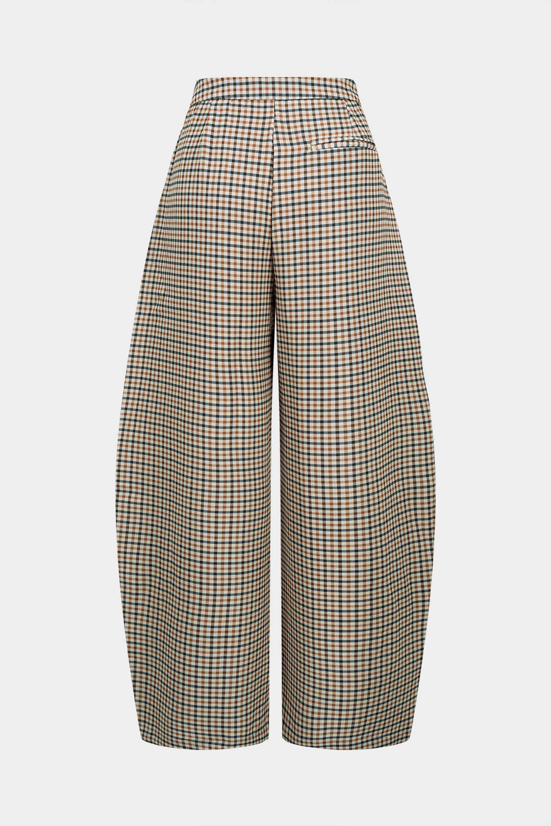 Spodnie damskie w kratę z wysokim stanem