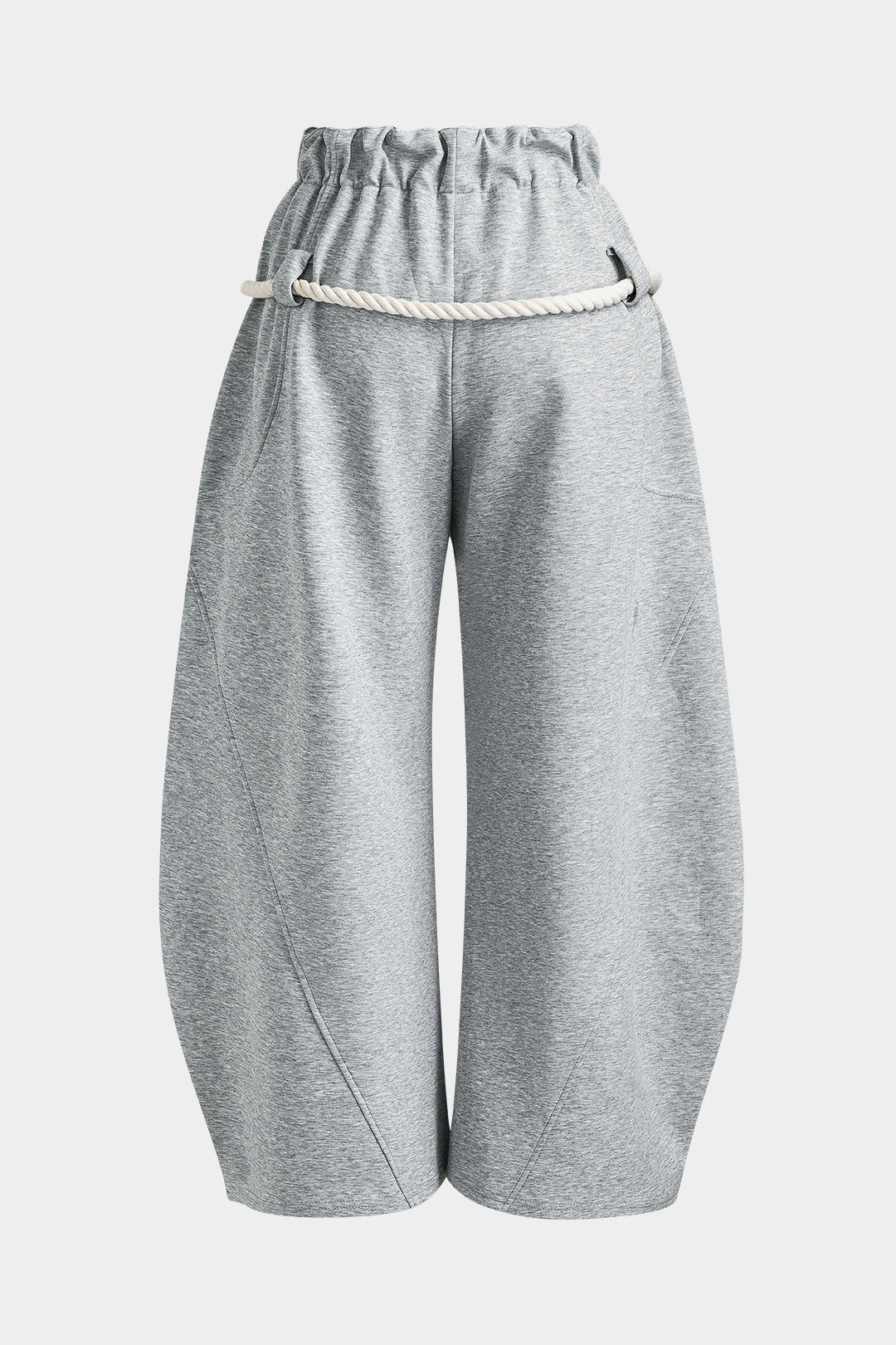 Szerokie spodnie z elastycznym pasem i troczkami