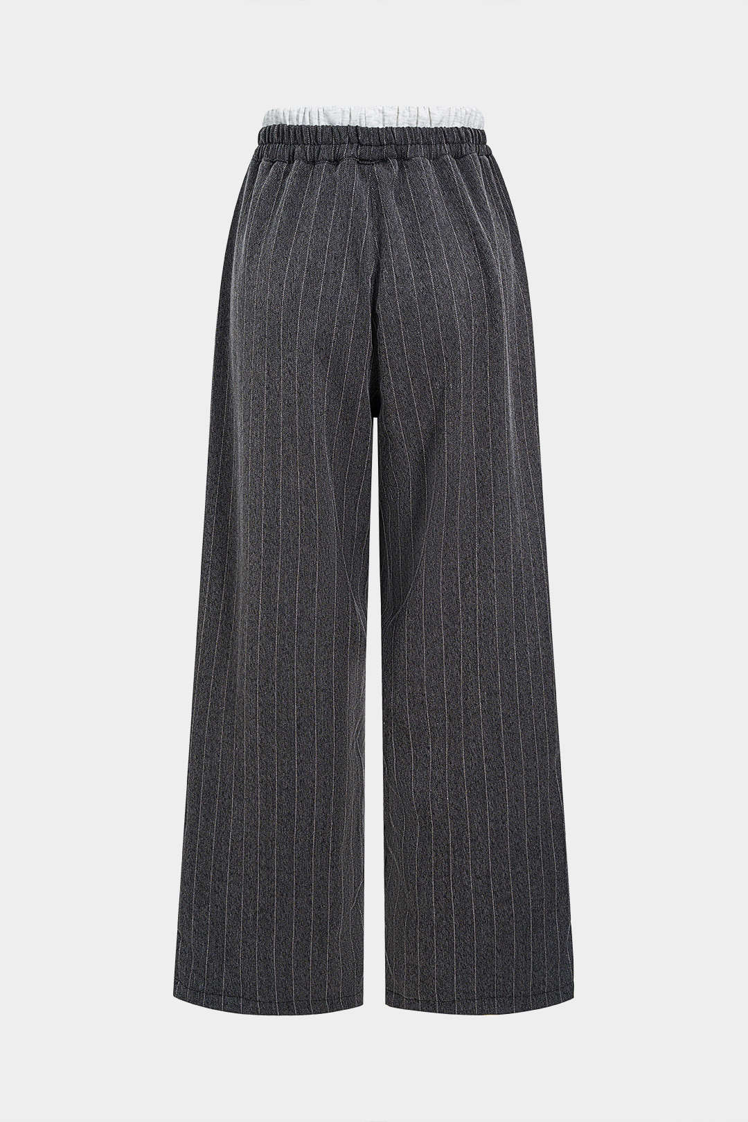 Spodnie szerokie w paski z elastyczną talią