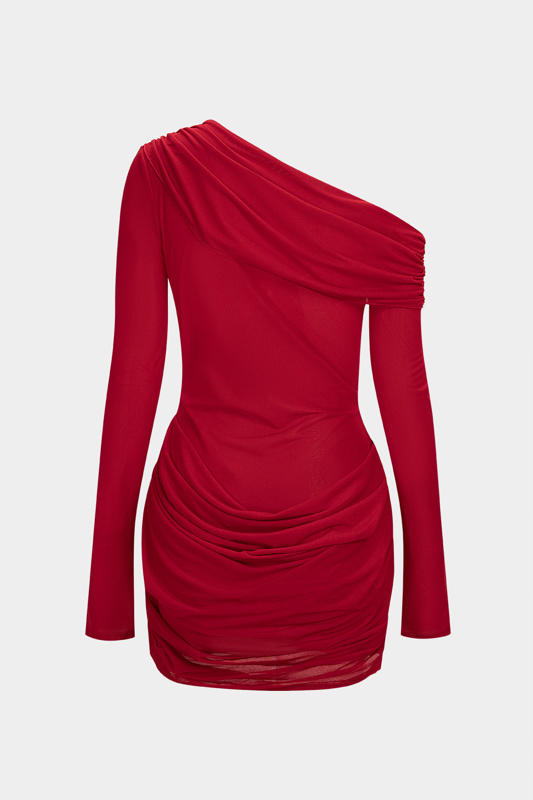 Asymetryczna sukienka z drapowanym detalem