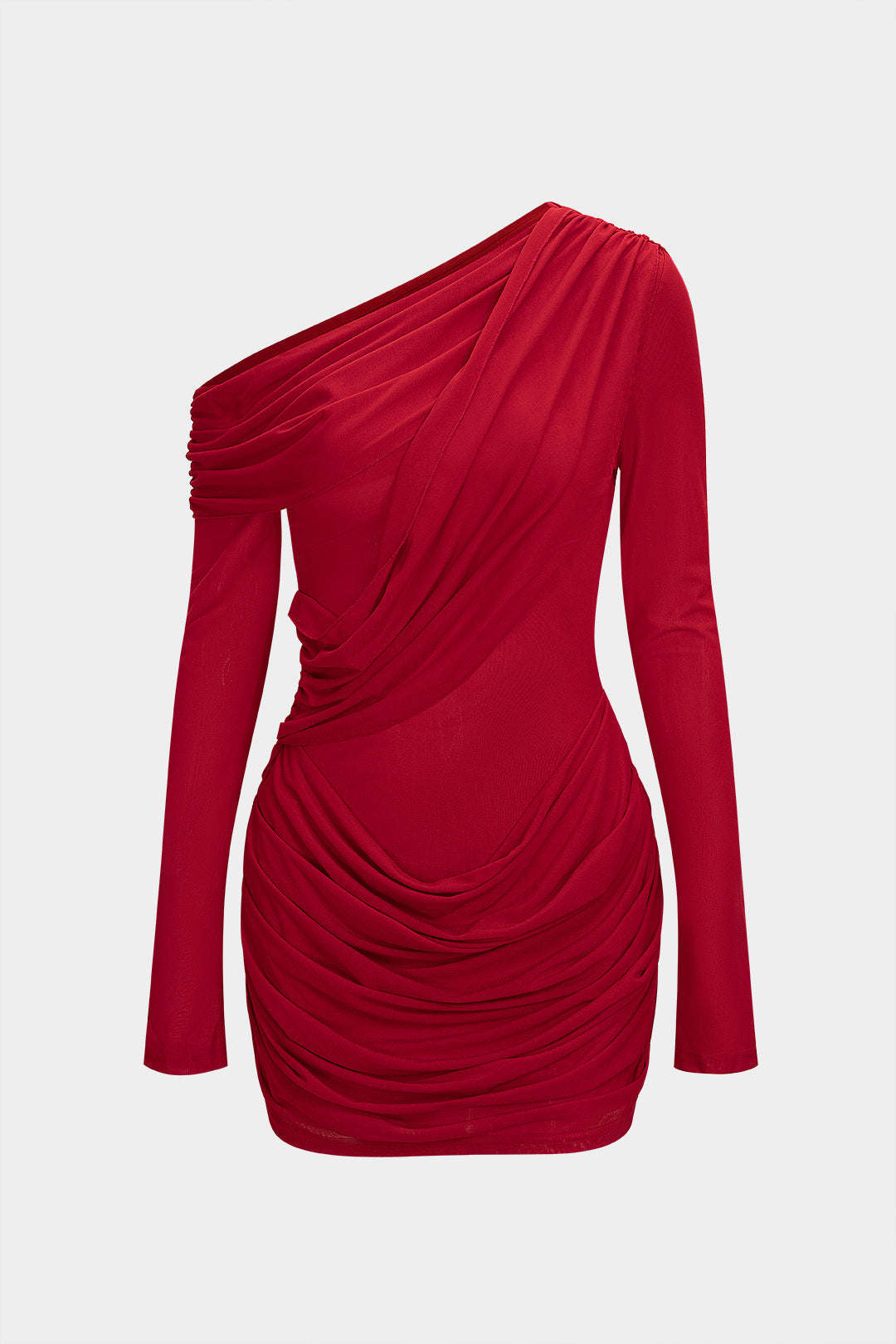 Asymetryczna sukienka z drapowanym detalem