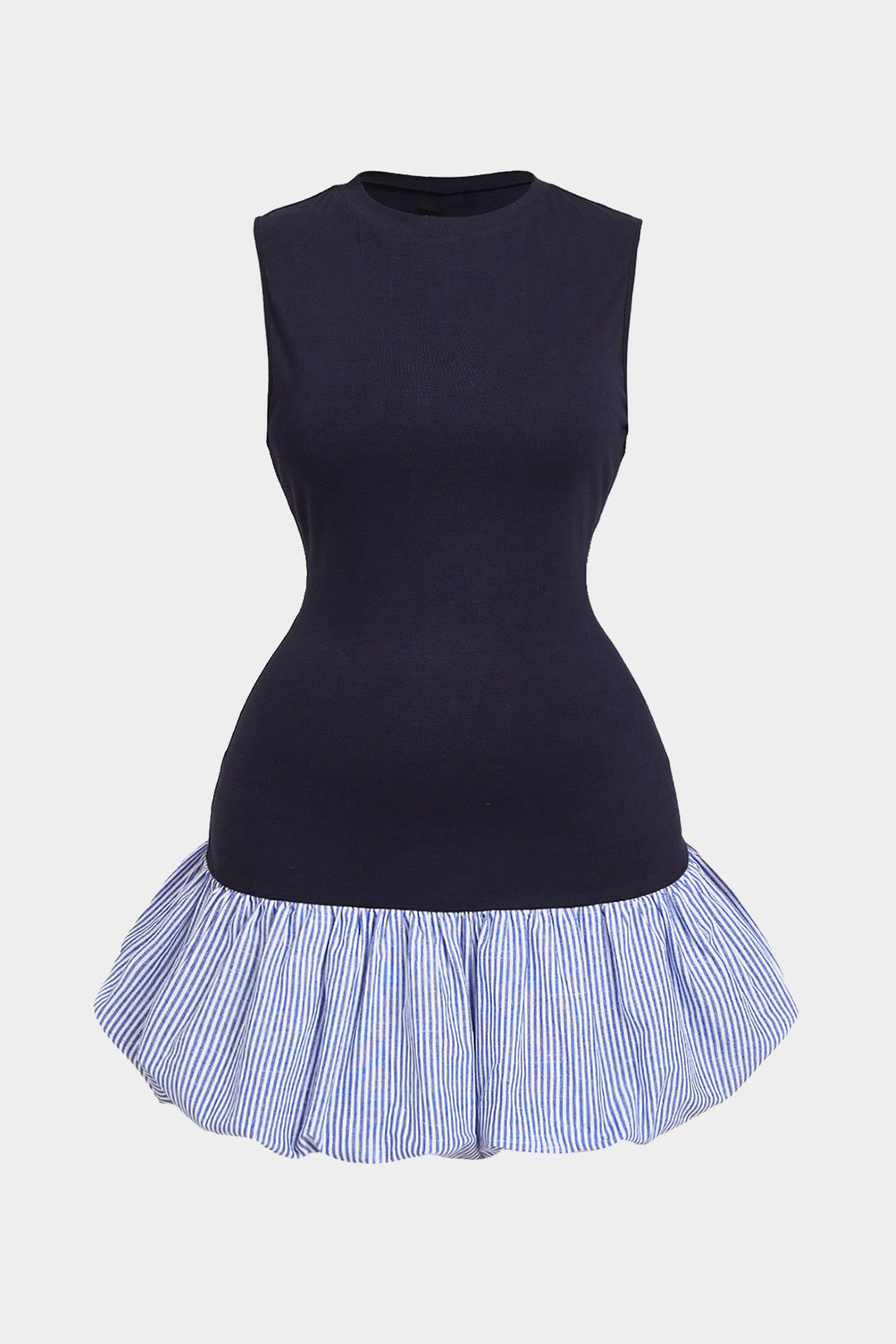 Sukienka bez rękawów z rozkloszowaną plisowaną spódnicą