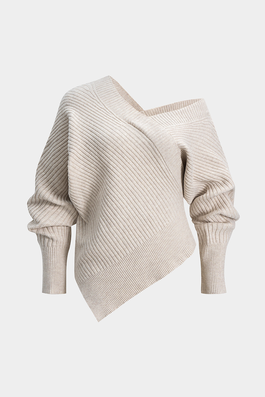 Asymetryczny sweter z odkrytym ramieniem