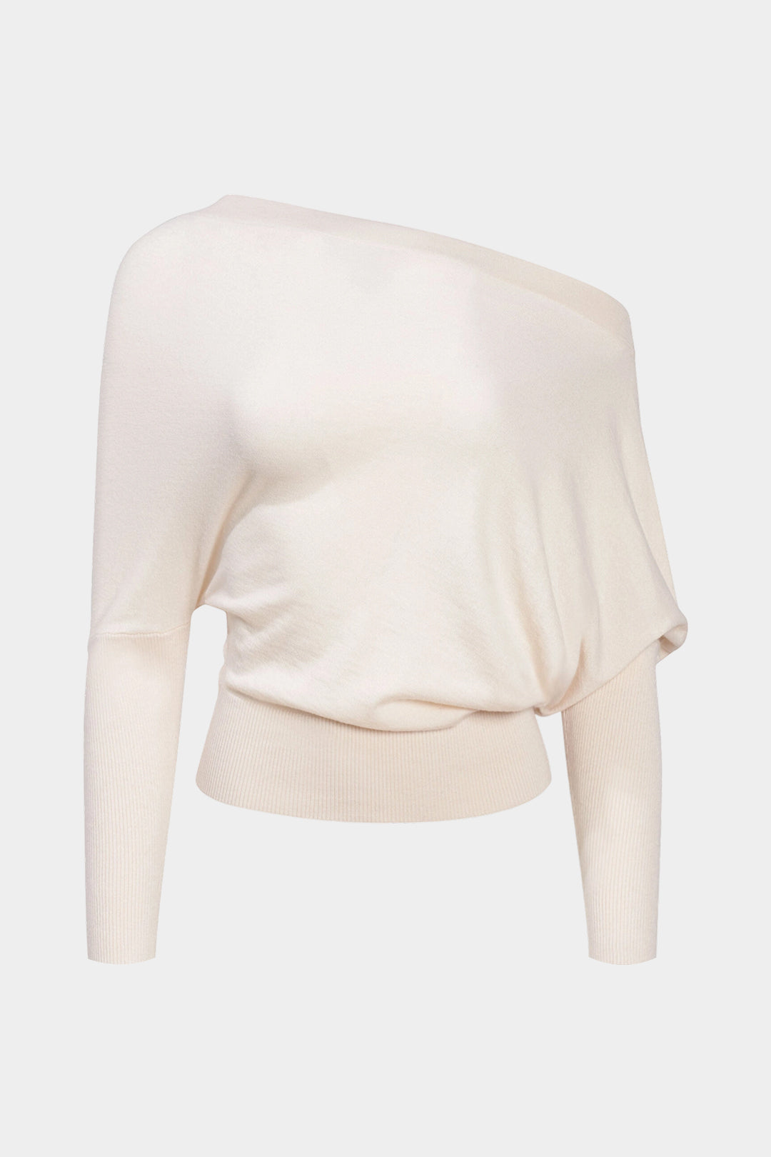 Asymetryczny sweter z odkrytym ramieniem