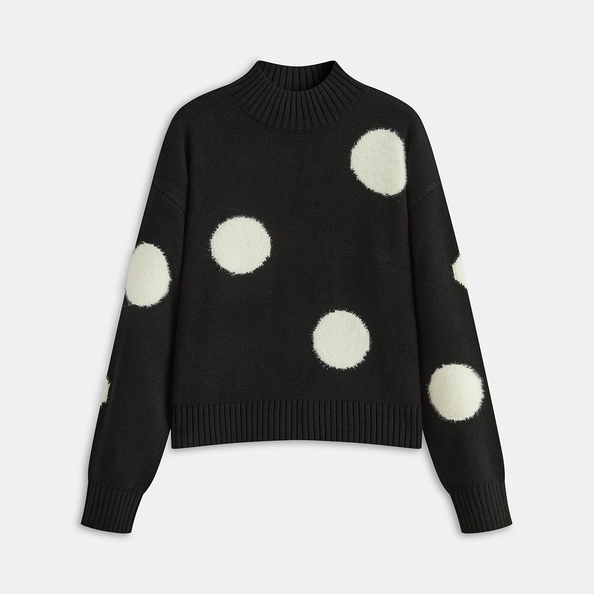 Sweter damski oversize z wyrazistymi wzorami