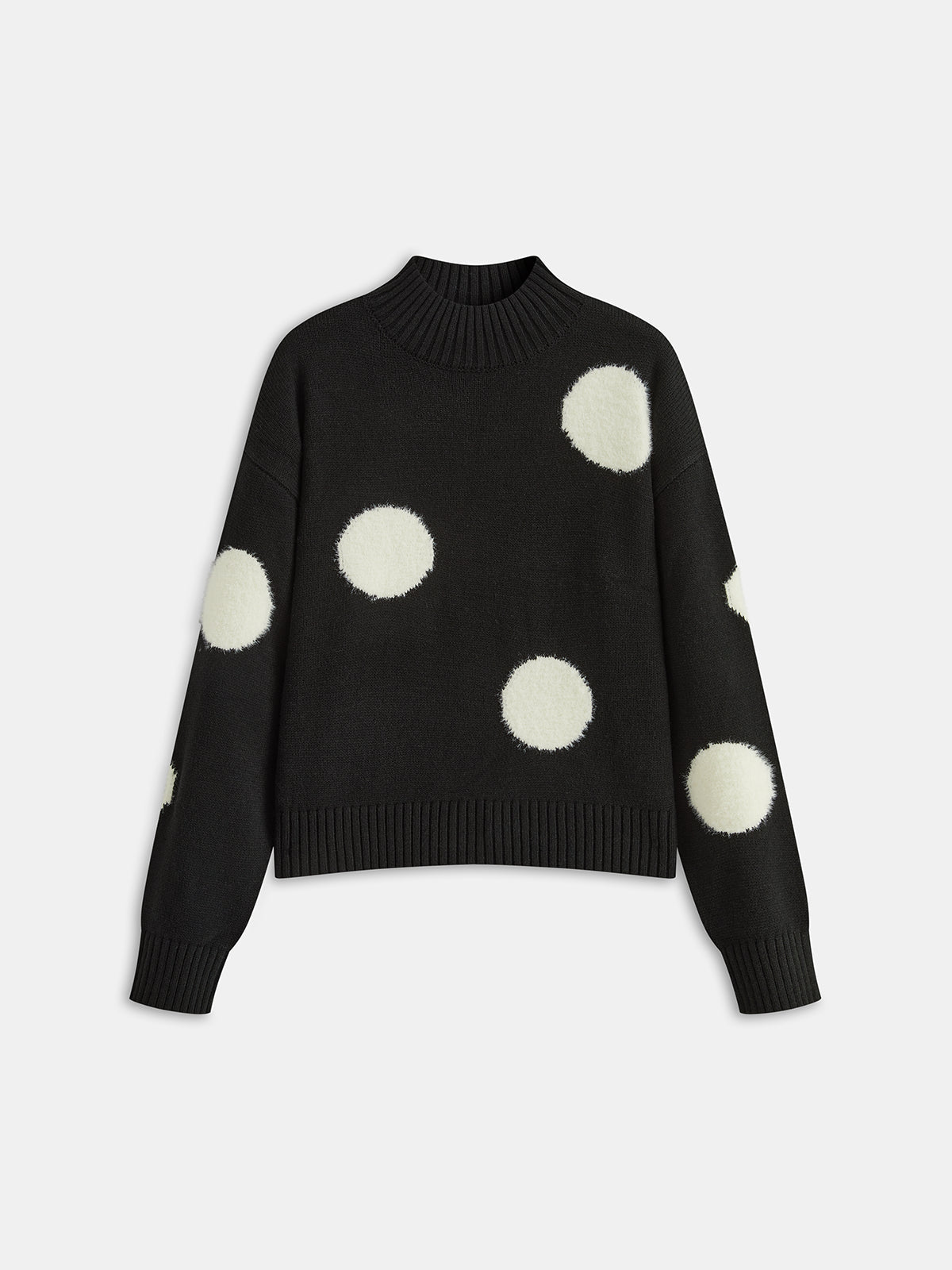 Sweter damski oversize z wyrazistymi wzorami