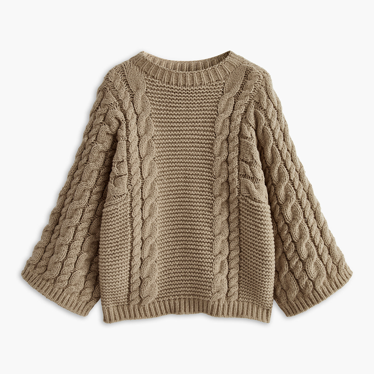 Sweter damski oversize z motywem warkoczy