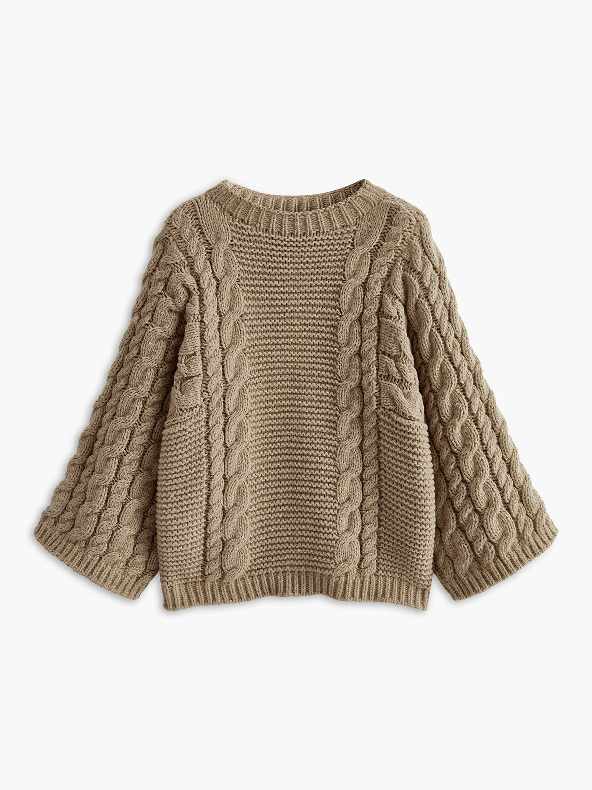 Sweter damski oversize z motywem warkoczy